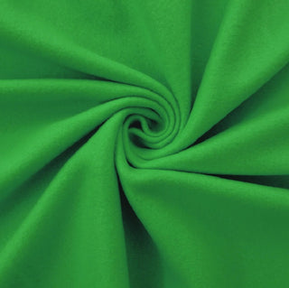 Solid Double Brushed Fleece Fabric in Kelly Green