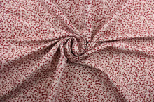 Load image into Gallery viewer, The Robert Allen Berk in Rose is an upholstery fabric made with a polyester blend.  This fabric has an intricate floral design with shades of pink, red, and beige.  It is ideal for a variety of projects, such as sofas, chairs, dining chairs, pillows, handbags, and other craft projects.
