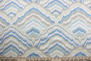 The Robert Allen© Agate multiuse fabric features a stylish abstract pattern, available in a natural, blue, beige and white color palette. It's ultra-durable, offering 100,000 double rubs and is soil and stain resistant for added convenience.  Perfect for window treatments (draperies, valances, curtains, and swags), upholstery, bed skirts, duvet covers, pillow shams and accent pillows.  
