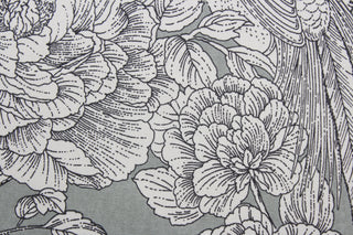  The Robert Allen© Tweedbank in Grey is perfect for any space - its multipurpose design makes it highly versatile.  This printed fabric features flowering branches and peacocks in shades of grey and white.  Plus, its soil and stain repellant finish makes it easy to maintain.  It can be used for several different statement projects including window accents (drapery, curtains and swags), toss pillows, headboards, bed skirts, duvet covers, upholstery, and more.