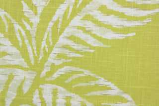 This Robert Allen© Pina fabric is the perfect addition to any home. The multipurpose linen blend adds an elegant texture, while its distinct pattern features white pineapples against a peridot background to add a natural beauty to any room. It can be used for several different statement projects including window accents (drapery, curtains and swags), toss pillows, headboards, bed skirts, duvet covers and light upholstery. 