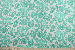 The Robert Allen© Floral in Green is a multipurpose fabric perfect for your home décor needs. Featuring a beautiful floral vine pattern in shades of green and pale ivory, this fabric is designed to be soil and stain resistant to keep your home clean and looking stylish.  It can be used for several different statement projects including window accents (drapery, curtains and swags), toss pillows, headboards, bed skirts, duvet covers and upholstery. 