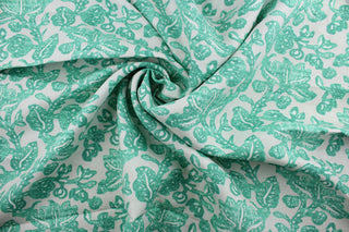 The Robert Allen© Floral in Green is a multipurpose fabric perfect for your home décor needs. Featuring a beautiful floral vine pattern in shades of green and pale ivory, this fabric is designed to be soil and stain resistant to keep your home clean and looking stylish.  It can be used for several different statement projects including window accents (drapery, curtains and swags), toss pillows, headboards, bed skirts, duvet covers and upholstery. 
