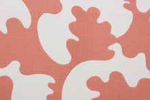 Load image into Gallery viewer, The Robert Allen© Bruno in Coral is the perfect addition to any room. The multipurpose fabric offers an abstract print in a coral and white colorway for a bold, eye-catching look.  Perfect for window treatments (draperies, valances, curtains, and swags), upholstery, bed skirts, duvet covers, pillow shams and accent pillows.  
