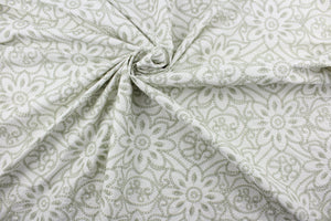 Expertly crafted, the Embroidered Grandfleur in White Shadow is an intricate floral embroidery in sage green against a white background, making a statement of elegance and sophistication.  Uses include drapery, pillows, light upholstery, table runners, bedding, headboards, home décor and apparel.  
