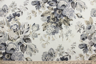 This Robert Allen© Medley Blooms in Pewter is the perfect balance of form and function. The beautiful floral print in shades of pewter against a cream background will bring a timeless elegance to your décor. Crafted with soil and stain repellant fabric, this multipurpose fabric will keep your décor looking fresh and beautiful through years of use. 