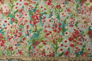 Experience the beauty of nature with PKL Studio's Outdoor Painter's Garden in Spring. This multipurpose fabric features a stunning floral watercolor print in shades of blue, green, red, pink, and white. With 51,000 double rubs, this fabric is built to last and withstand the elements. Great for<span data-mce-fragment="1">&nbsp;cushions, tablecloths, upholstery projects, decorative pillows and craft projects.&nbsp; Recommended to store away when not in use.</span>