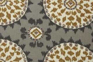  The Dena Designs© Outdoor Johara in Slate is a multipurpose fabric with a beautiful medallion print in neutral tones of tan, gray, and off white. Not only does it add visual appeal to any outdoor space, but it is also soil and stain resistant, boasting an impressive 51,000 double rubs for durability.&nbsp;Great for<span data-mce-fragment="1">&nbsp;cushions, tablecloths, upholstery projects, decorative pillows and craft projects.&nbsp; Recommended to store away when not in use.</span>