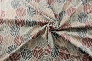 This P/Kaufmann© Contour Lines in Petal fabric features multipurpose embroidered medallions in pink, mauve, champagne, and slate gray on a crisp white background. Elevate any project with the elegant and versatile design of this fabric.&nbsp;With 9,000 double rubs, this multipurpose fabric is ideal for upholstering furniture and creating stunning drapery.