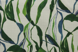  Transform your space with P Kaufmann© Metamorphic Geode in Verde. Featuring a crisp white background and vibrant botanical print in shades of green and blue, this fabric is both durable and visually stunning with a double rubs rating of 48,000.&nbsp;Perfect for window accents (draperies, valances, curtains and swags) cornice boards, accent pillows, bedding, headboards, cushions, ottomans, slipcovers and upholstery. <span data-mce-fragment="1">&nbsp;</span>