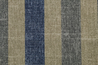 The multi-colored stripes in denim blue, grey, and light beige add a touch of versatility to any outdoor space. With 9,000 double rubs, this durable and stylish fabric is perfect for adding a touch of elegance to any space. Plus, with 500 UV hours and water and stain resistant properties, it's great for lounge cushions, pool furniture, tablecloths, decorative pillows and upholstery projects. <span data-mce-fragment="1">Recommended to store away when not in use.</span>