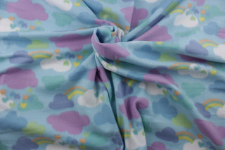 Cloudy Fleece Fabric in Blue
