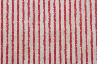 Stan Cantrell for Magnolia Home Duval Outdoor Fabric in Red Stripes