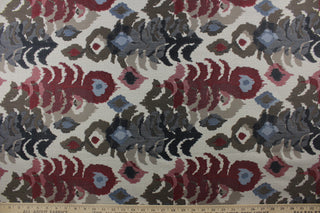 Robert Allen Pashatex Ikat Brocade Fabric in Pomegranate