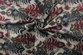 Robert Allen Pashatex Ikat Brocade Fabric in Pomegranate