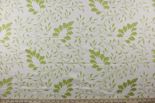 Duralee Mallory SA61780-533 Embroidered Fabric in Celery