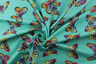 Daydream by Tula Pink - Butterfly Hugs in Lagoon for FreeSpirit Fabrics