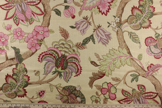 Jaclyn Smith Garrison Jacobean Fabric in Hydrangea