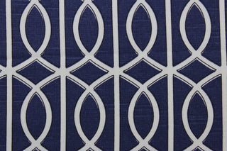 Robert Allen Contract Bellaporte Grand Gate Fabric in Indigo