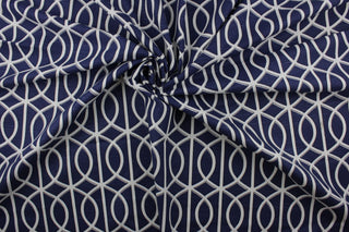 Robert Allen Contract Bellaporte Grand Gate Fabric in Indigo