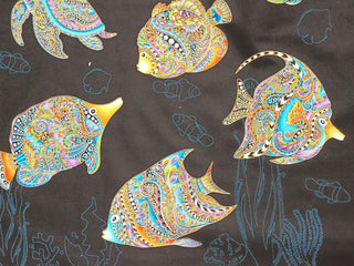 Ann Lauer for Benartex Hooked on Fish in Black