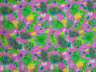 Benartex Scattered Leaves Quilting Fabric in Pink