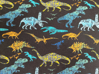 Benartex Prehistoric Dinos Quilting Fabric in Black