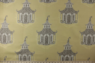 Robert Allen Pagoda Chinoiserie Tapestry in Gold Leaf