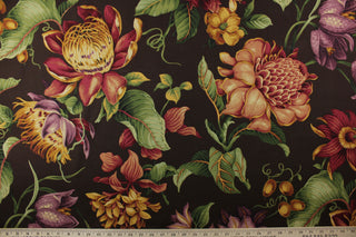 Braemore Fabrics Enchanted Garden on Deep Dark Chocolate