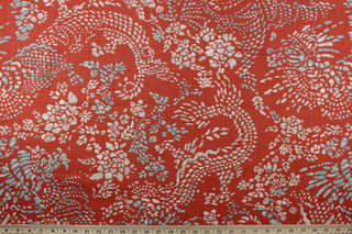 Apura Dragon Fabric in Persimmon by Robert Allen