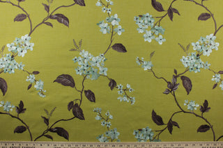 3 Yards ~ Sweet Sixteen Floral Embroidered Fabric in Lime