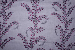 2.33 Yards ~ Duralee Floral Embroidery Fabric in Fuchsia