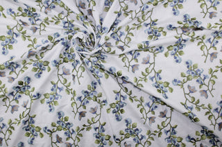 Anastasia Embroidered Fabric in Dresden Blue