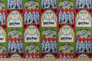 Harry Potter™ Quidditch Stained Glass Cotton Quilting Fabric