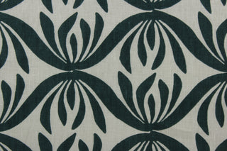 Fabricut Automatism Linen Fabric in Jade