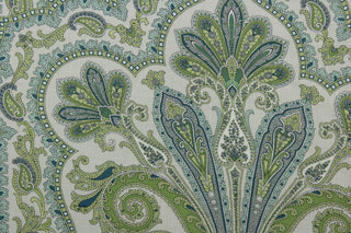 Bailey & Griffin Pashmina Paisley Linen Fabric in Peridot