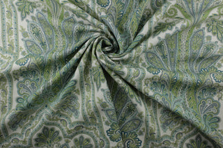 Bailey & Griffin Pashmina Paisley Linen Fabric in Peridot