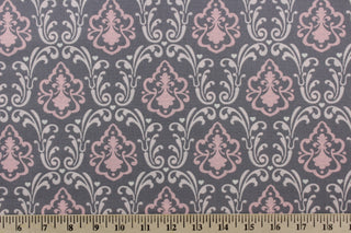 Camelot Fabrics Divine Damask Quilting Fabric in Gray