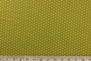 Emma & Mila Daisy Dot Quilting Fabric in Chartreuse for Camelot Fabrics