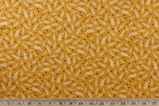 Emma & Mila Fern Leaf Quilting Fabric in Orange for Camelot Fabrics