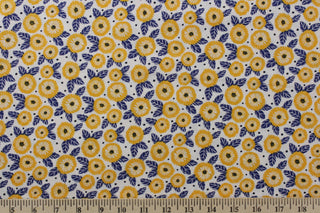 Emma & Mila Marigold Flowers Quilting Fabric in Orange for Camelot