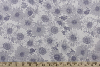 Benartex Sunflower in Silver 108″ Width Backing