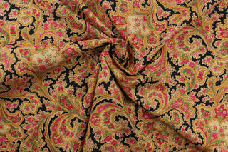 Benartex Malabar Paisley Fabric in Ebony 108″ Width Backing