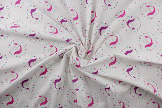 Emma & Mila Unicorn Cameo Fabric in Iris for Camelot Fabrics