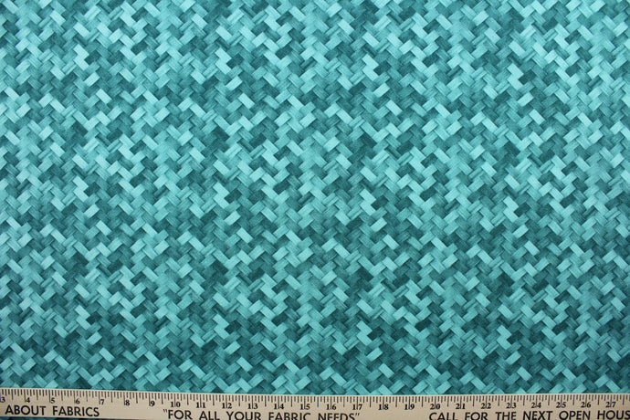 Mixes is a stylish, outdoor fabric with a modern basket weave pattern.  This durable fabric is constructed in shades of teal, creating an elegant look that's perfect for your outdoor furniture.  It is UV fade, water and stain resistant, with a durability rating of 15,000 double rubs.  Perfect for porches, patios and pool side.  Uses include toss pillows, cushions, upholstery, tote bags and more.  
