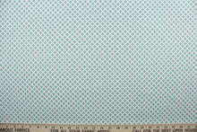 Load image into Gallery viewer,  Bliss is a beautiful, lightweight fabric featuring small blue flowers scattered across a white background.  Perfect for any living space, it is sure to bring a splash of joy to your home. The high-quality cotton material ensures lasting durability and softness.  It would be great for apparel, quilting, crafting and sewing projects.  
