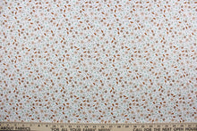 Load image into Gallery viewer, Cicely features an intricate floral pattern in shades of brown, tan, green, and black, set against a white background.  The high-quality cotton material ensures lasting durability and softness.  It would be great for apparel, quilting, crafting and sewing projects.  
