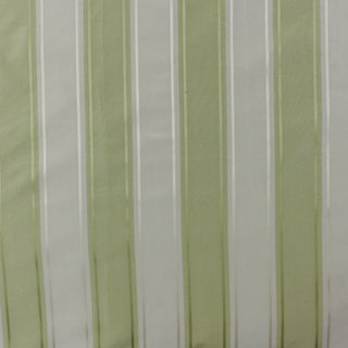 Silk Striped Fabric in Green/Silver