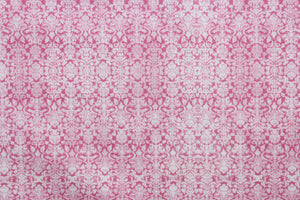  Sweetness features a timeless damask pattern in pink and white.  Perfect for any living space, it is sure to bring a splash of joy to your home. The high-quality cotton material ensures lasting durability and softness.  It would be great for apparel, quilting, crafting and sewing projects.  