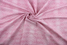 Load image into Gallery viewer, Sweetness features a timeless damask pattern in pink and white.  Perfect for any living space, it is sure to bring a splash of joy to your home. The high-quality cotton material ensures lasting durability and softness.  It would be great for apparel, quilting, crafting and sewing projects.  
